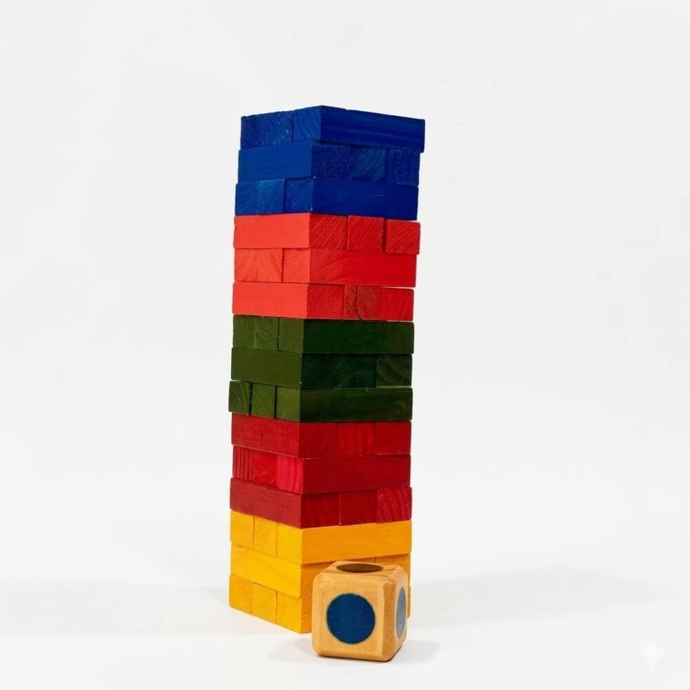 Torre Gigante Yenga 47CM de Color + Dado