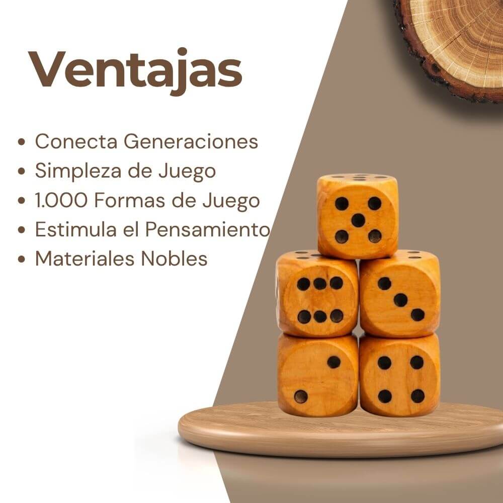Generala XL de Madera - 5 Dados de 7cm Diametro - Image 9