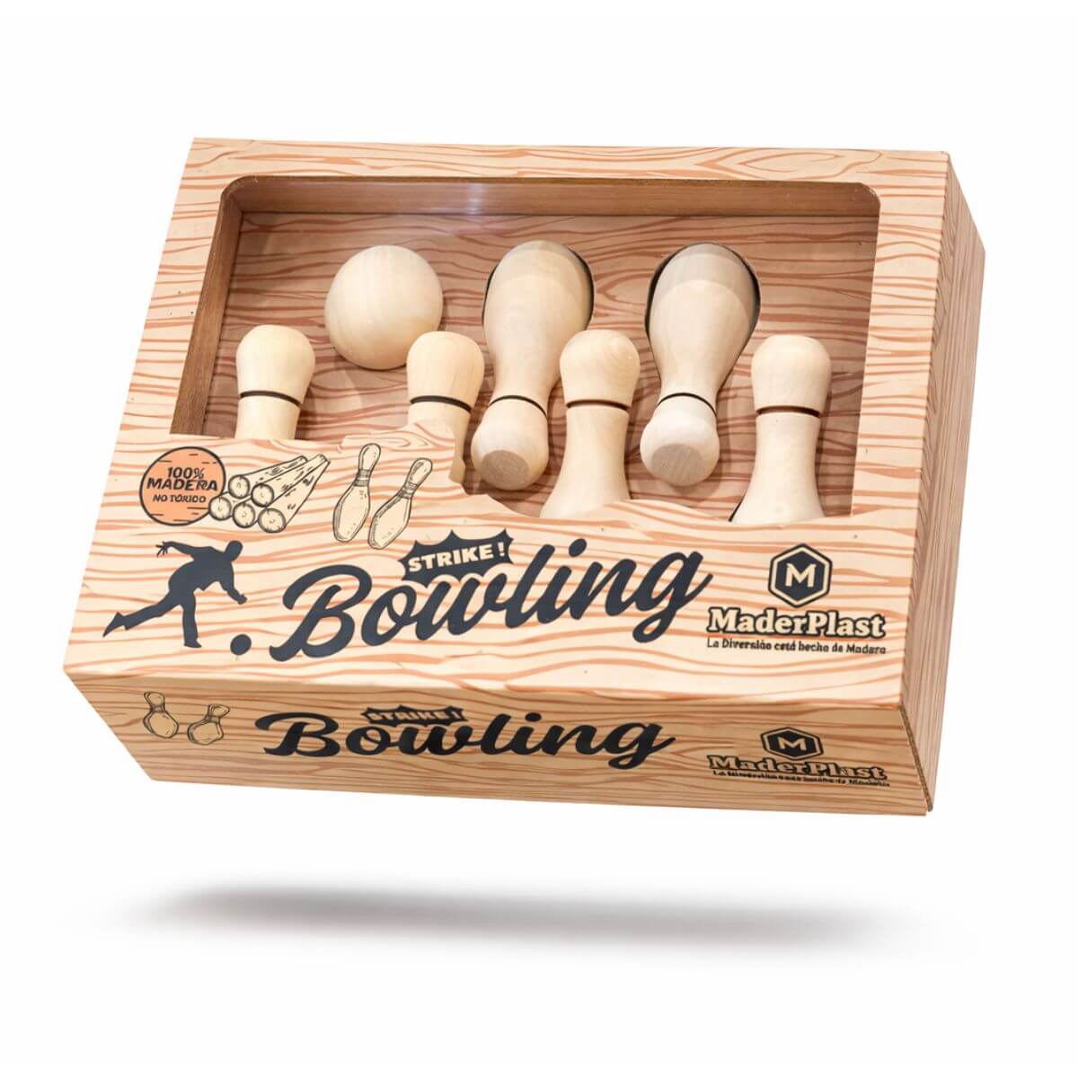 Juego de Bowling 6 Pinos de Madera - Image 2