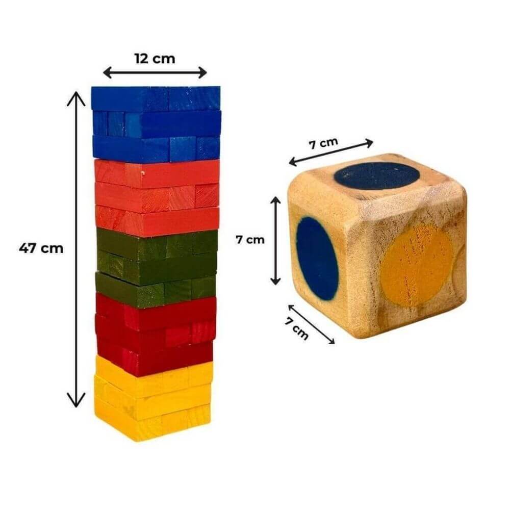 Torre Gigante Yenga 47CM de Color + Dado - Image 3