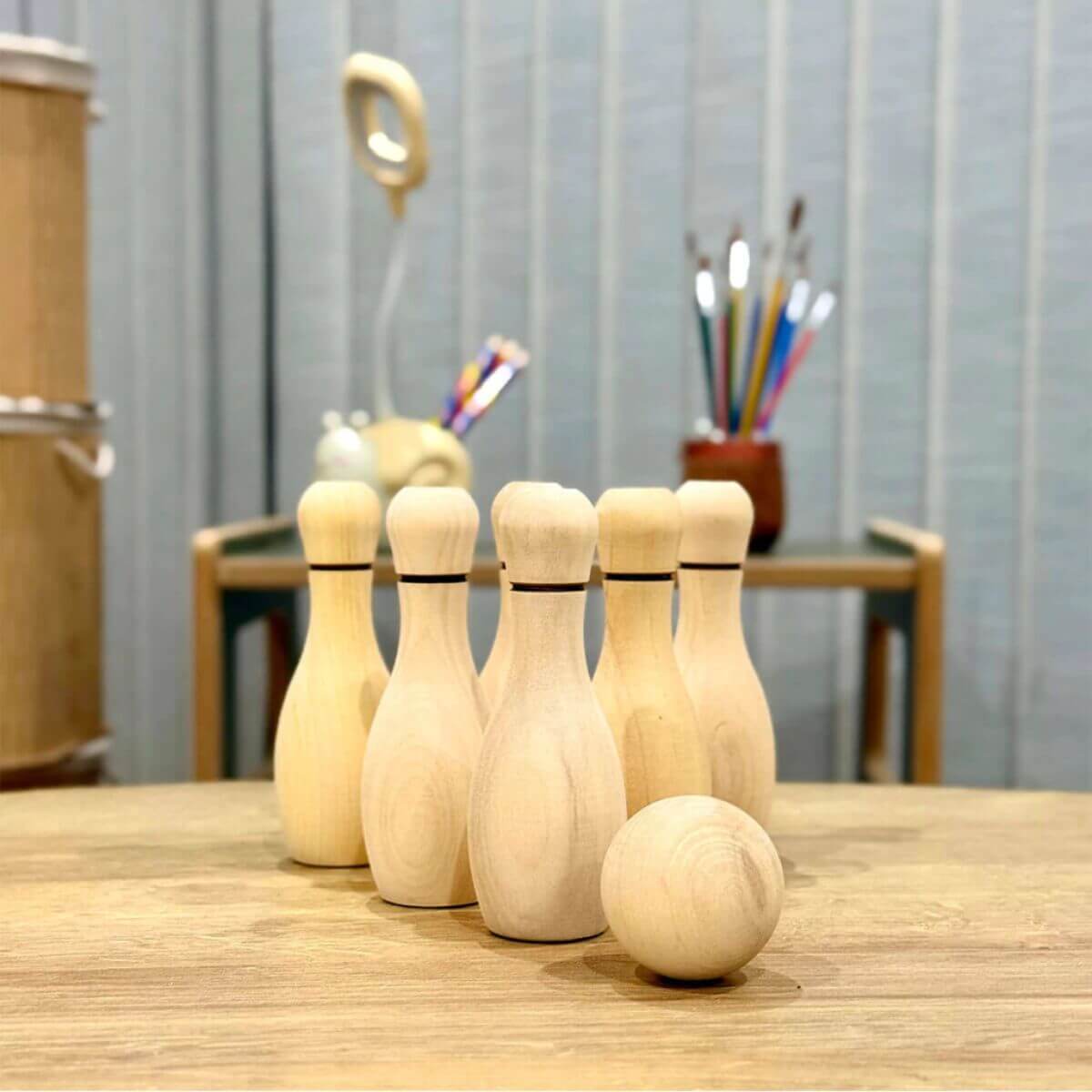 Juego de Bowling 6 Pinos de Madera - Image 4
